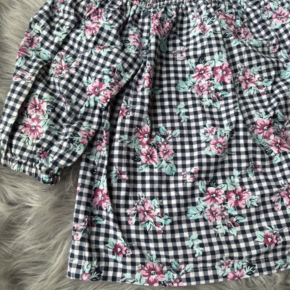 No Comment Blouse Women’s Small Multicolor Floral Off the Shoulder ¾ Sleeve Boho - Picture 2 of 10